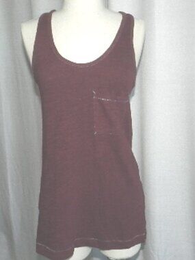 NWT Rag & Bone Knit 100% Cotton Burgundy Pocket Tank Size Extra Small XS